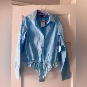 NWT STAUD French Blue “Twiggy” Bodysuit